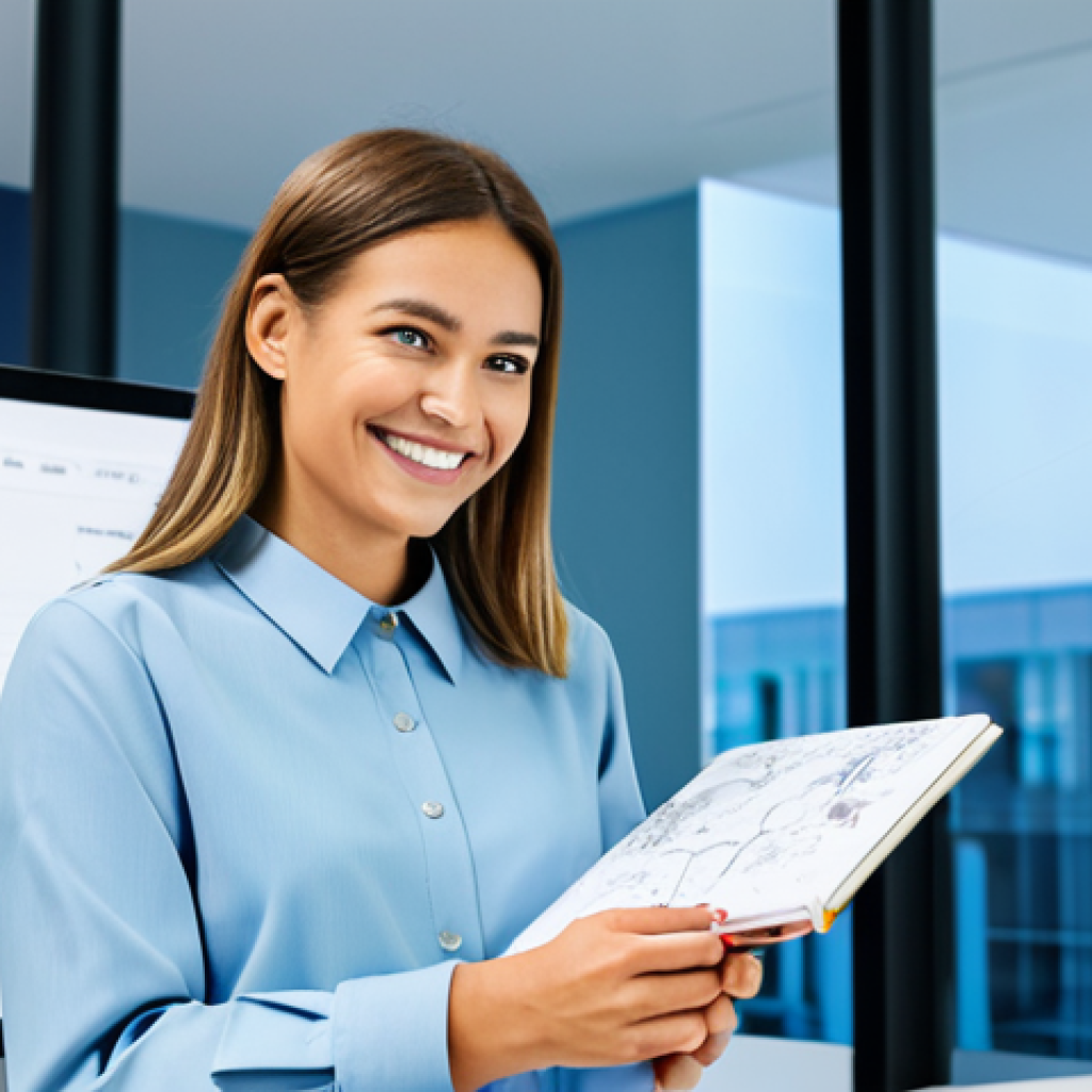 **

"A professional content creator, female, in a brightly lit, modern office, brainstorming with an AI interface projected on a large screen displaying various creative ideas. She is smiling slightly, holding a notebook and pen, appearing inspired. The office background is clean and minimalist. She is fully clothed in appropriate business attire, safe for work, appropriate content, professional, perfect anatomy, natural proportions, well-formed hands, proper finger count, family-friendly, modest clothing."

**