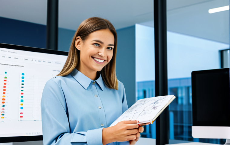 **
"A professional content creator, female, in a brightly lit, modern office, brainstorming with an AI interface projected on a large screen displaying various creative ideas. She is smiling slightly, holding a notebook and pen, appearing inspired. The office background is clean and minimalist. She is fully clothed in appropriate business attire, safe for work, appropriate content, professional, perfect anatomy, natural proportions, well-formed hands, proper finger count, family-friendly, modest clothing."
**