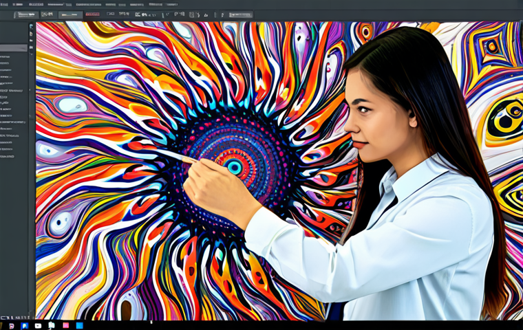 생성형 AI를 통해 가능해진 새로운 예술 형식 - AI Art Creation**
"A professional artist, fully clothed in a studio, using a computer to generate a...